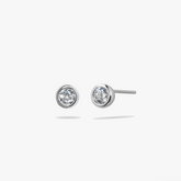 Round bezel earrings